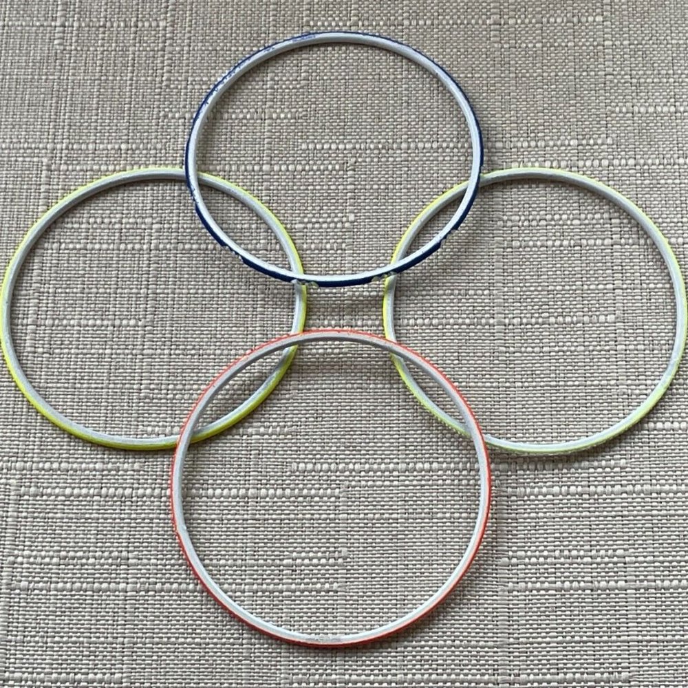 Glass Bangle Multi Color Bracelet Wrist Band Bangles Set of 4 - Picture 9 of 11